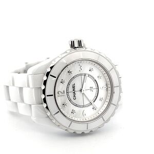 Chanel J12 White Ceramic Quartz Diamond Dial Women’s Watch 39mm